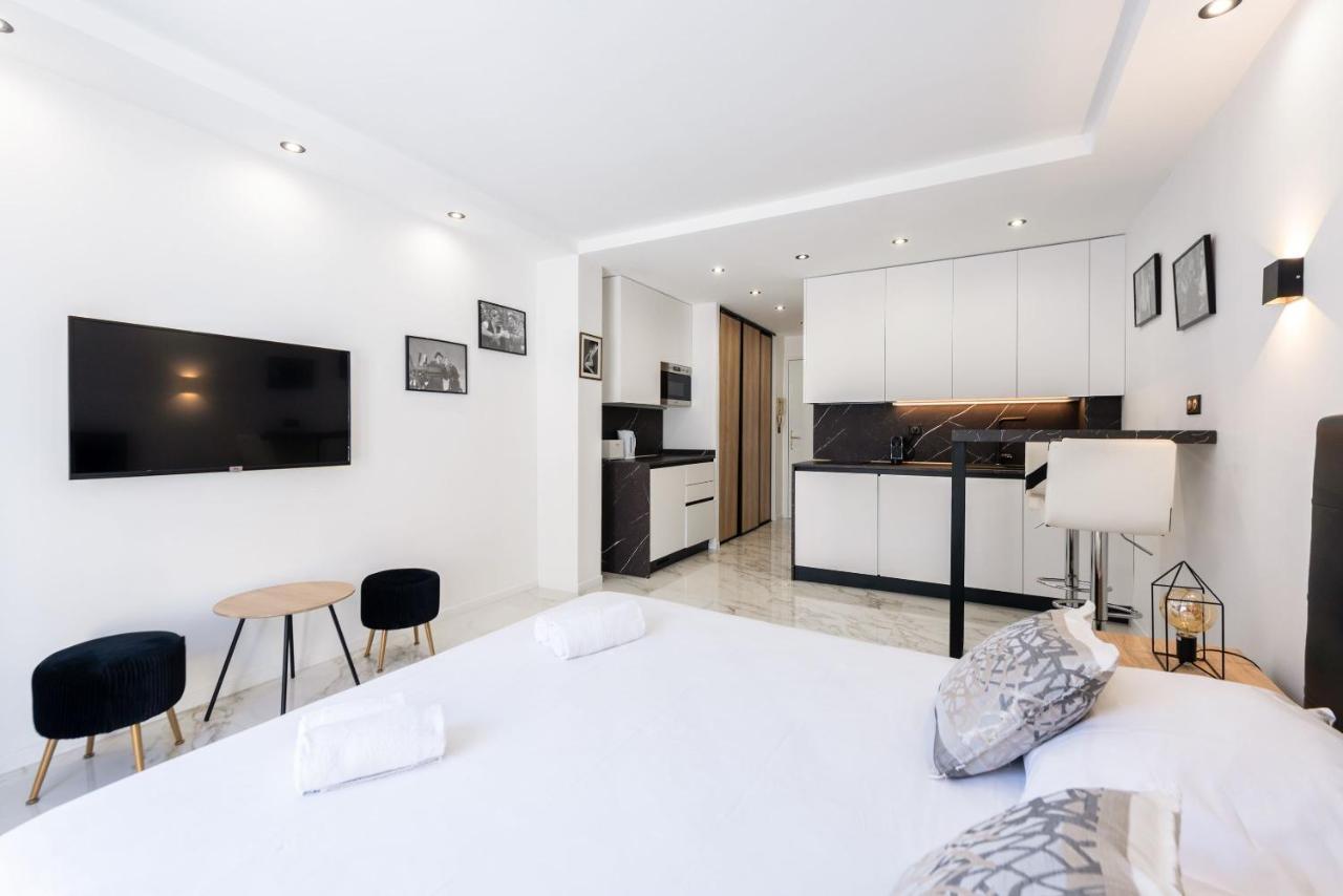 Large Studio - 50M Cannes Beach - Terrace Sea View Esterno foto